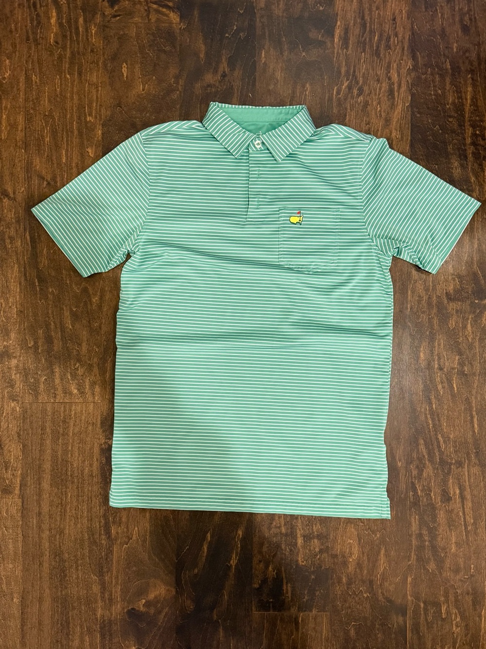 Masters Aqua Green Striped Polo Shirt